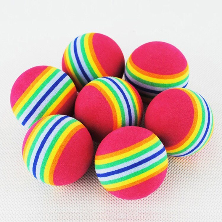 50pcs/Bag EVA Foam Golf Balls Hot New Yellow Red Blue Rainbow Sponge Indoor Golf Practice Ball Training Aid