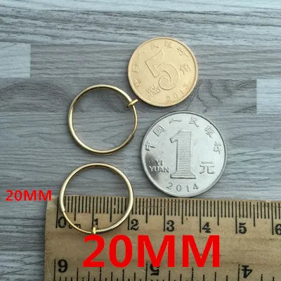 2PCS Unisex Punk Clip on Ear Without Piercing No Hole Fake Body Nose Lip Small Gold Silver Black Plating Earrings for Women Men