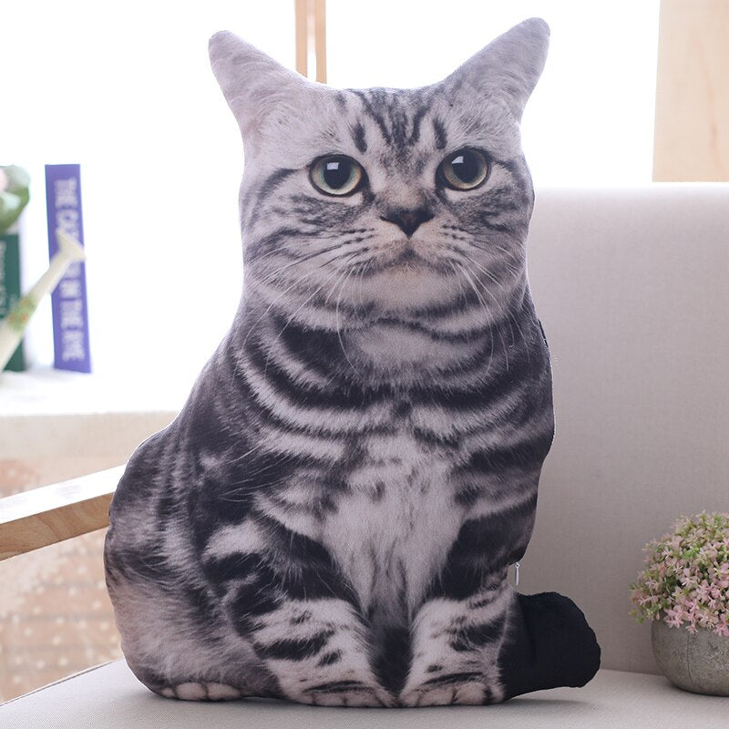 1PCS 50CM 3D Simulation Cat Plush Stuffed Soft Pillow Cute Lifelike Dog Sofa Bedroom Cushion Kids Toys Home Decoration