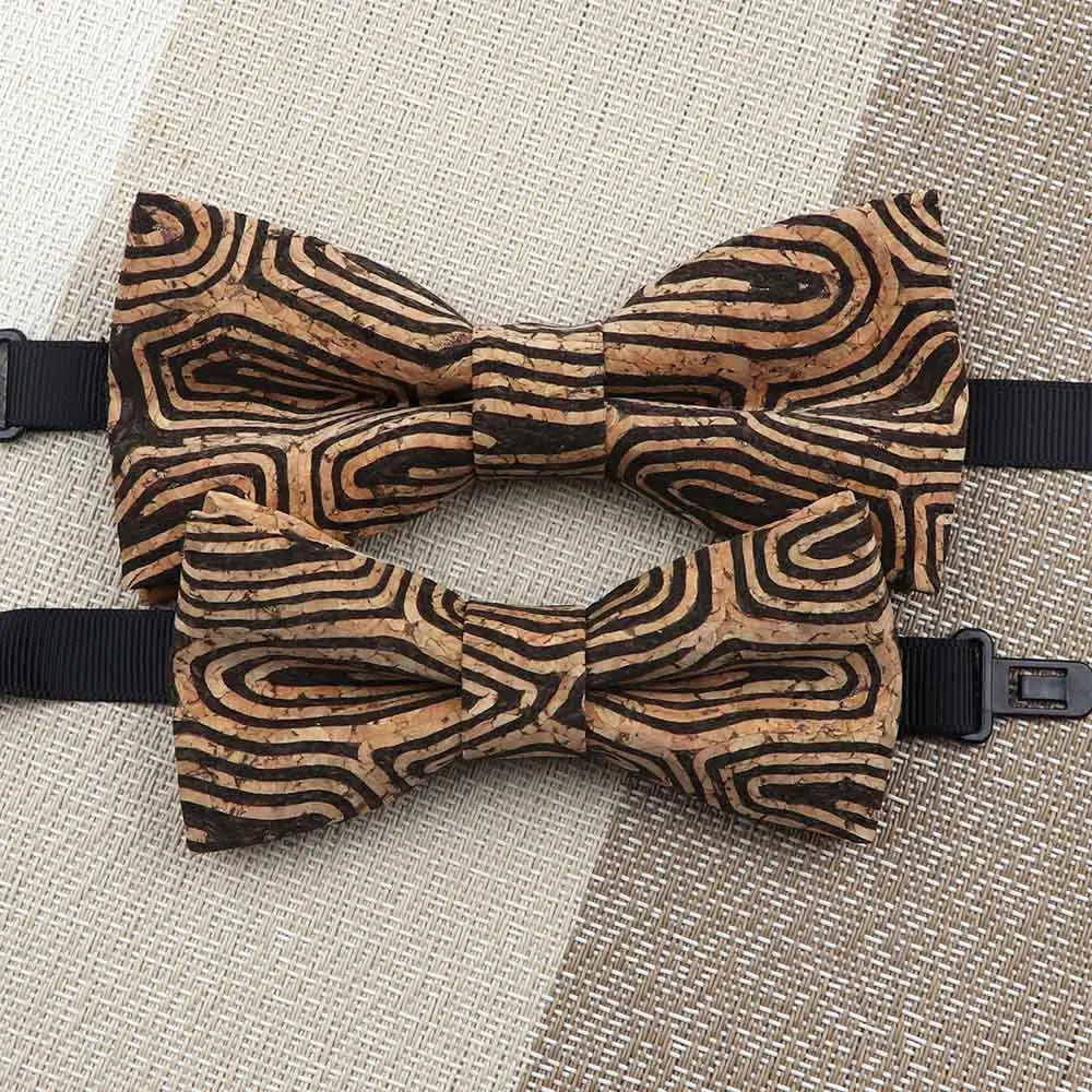 Fashion New Cork Wood Kids Bow Ties Novelty Handmade Fancy Bowtie Adjustable Butterfly Party School Children Accessories