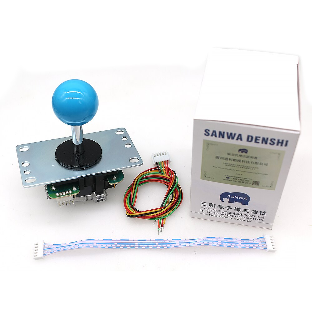 Original Japan Sanwa Joystick JLF TP 8YT Fighting Rocker With Topball 5pin Wire Jamma Arcade Vending Game PC Zero Delay Kit DIY