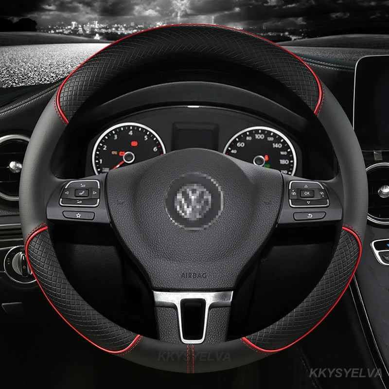 Car Steering Wheel Cover Carbon Fibre Leather for Nissan Qashqai J11 X-Trail T32 for VW GOLF 7 2015 POLO JATTA Passat Tiguan