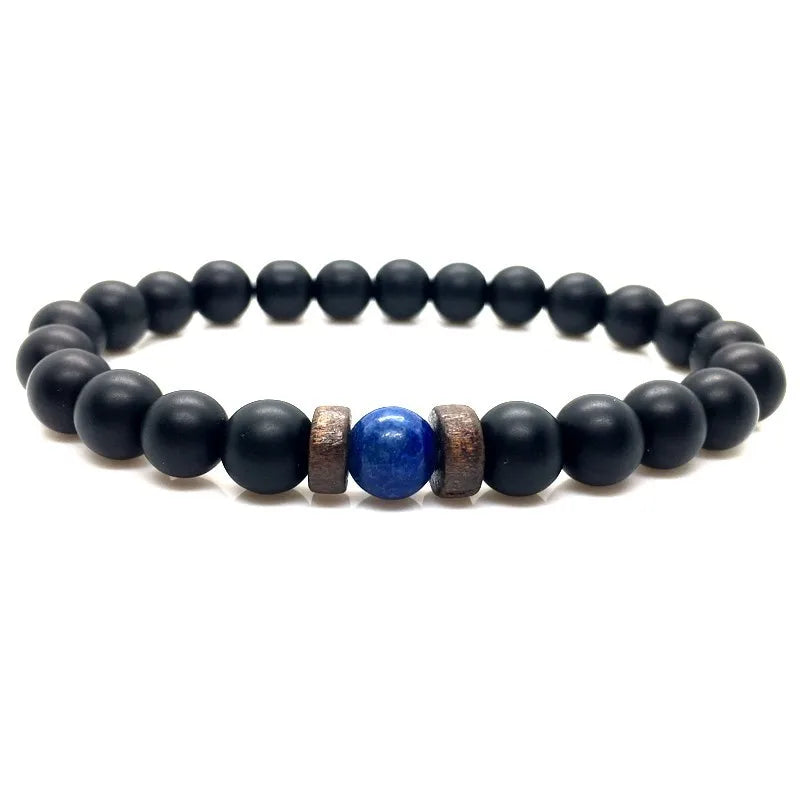 Men Bracelet Natural Moonstone Bead Tibetan Buddha Bracelet Chakra Lava Stone Diffuser Bracelets Men Jewelry