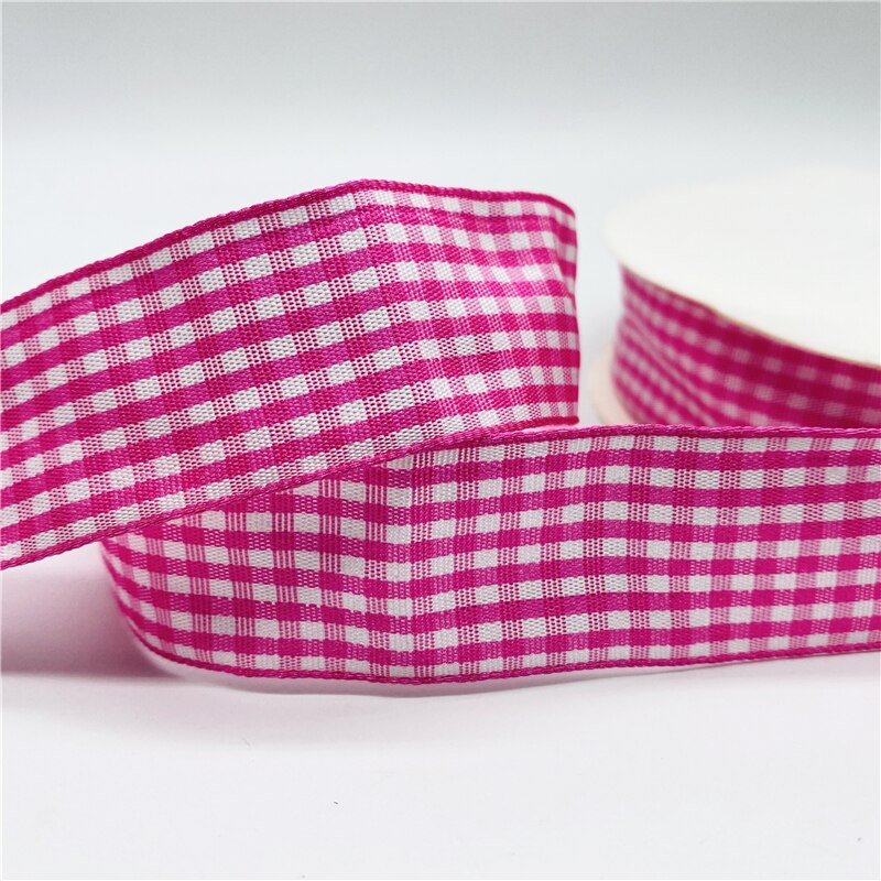 5yards/Lot 25mm Plaid Ribbon Christmas Decor Ribbon for Handmade Design Christmas Decoration DIY