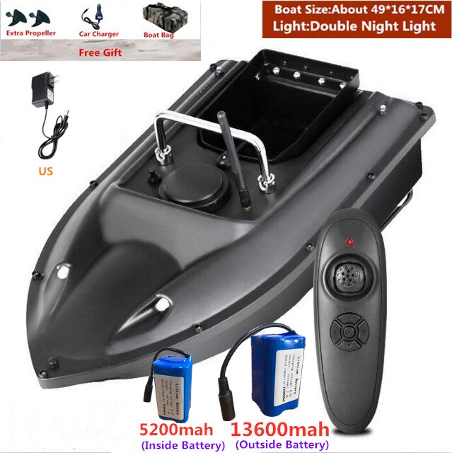 Smart Fixed Speed Cruise Radio Remote Control Fishing Bait Boat 1.5KG 500M Dual Night Light Lure Fishing RC Bait Boat Fishing