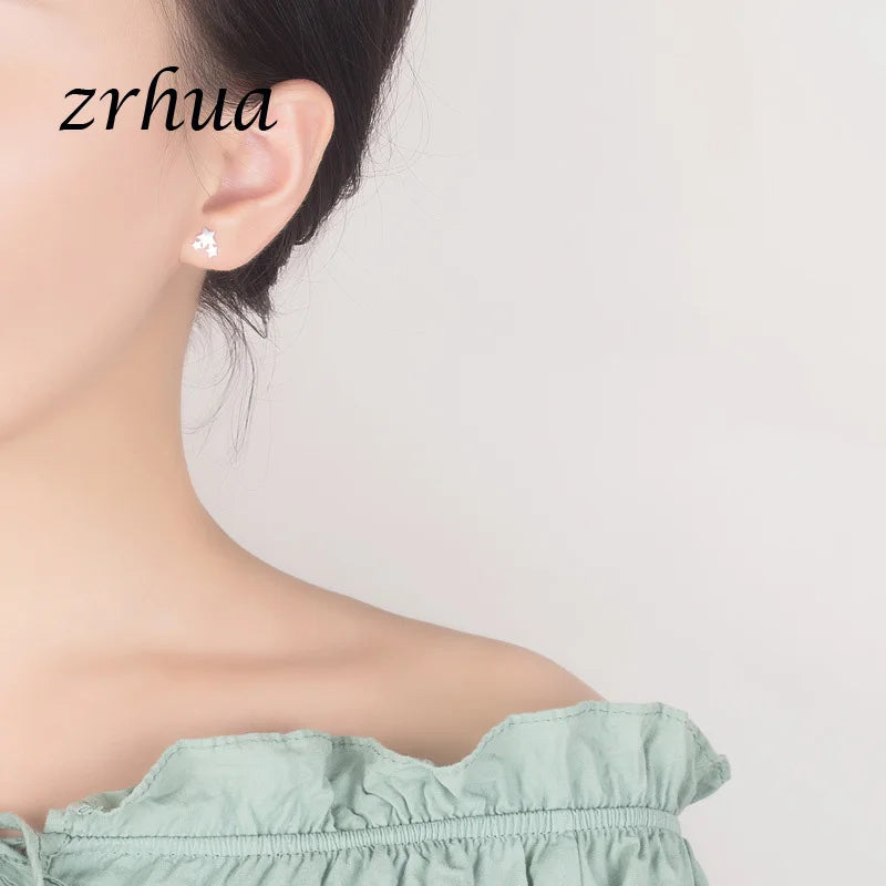 Newest 925 Sterling Silver Needle Women's Jewelry Cute Chic Stud Earrings for School Girls Kids Lady Birthday S925 Stamp