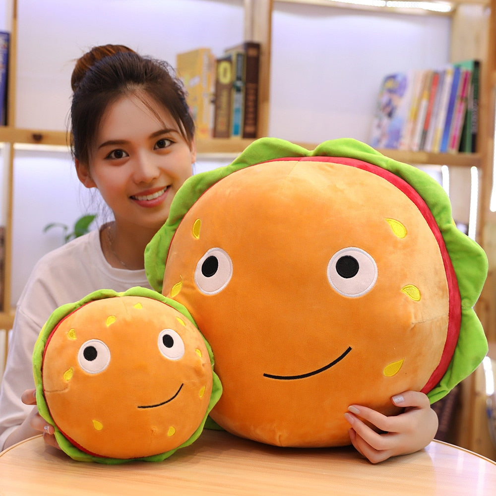 Cute Cartoon Plush Hamburger Ice Cream French Fries Toy Stuffed Food Popcorn Cake Pizza Pillow Cushion Kids Toys Birthday