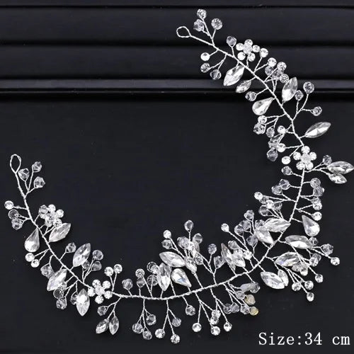 Rhinestone Crystal Headbands Wedding Hair Accessories Bridal Pearl Headband Pearl Hair Band Handmade Bridal Head Jewelry