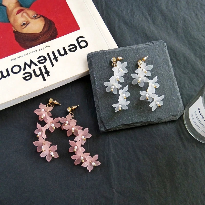 Trendy Earrings Flowers Stud Earrings for Women Vintage Creative Temperament Contracted Woman Stud Earrings Fine Jewelry