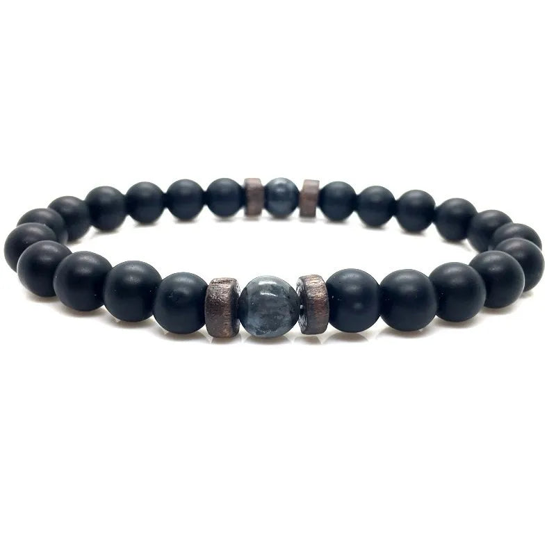 Men Bracelet Natural Moonstone Bead Tibetan Buddha Bracelet Chakra Lava Stone Diffuser Bracelets Men Jewelry