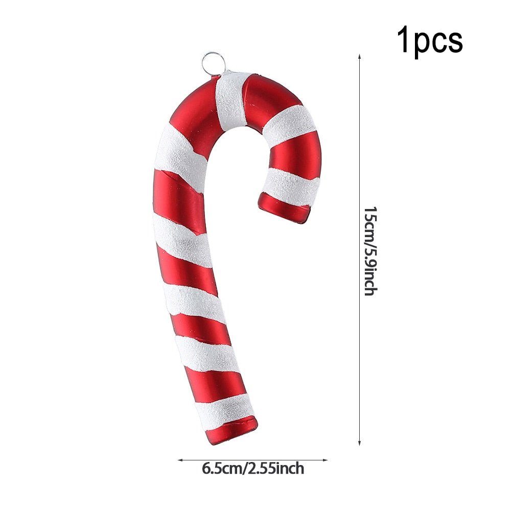 Multi Size Red and White Christmas Candy Canes Christmas Balls Christmas Tree Pendant Family Christmas Decoration New Year