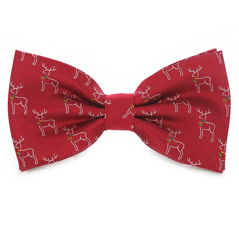 JEMYGINS Christmas Bow Ties for Mens Shirt Snowflake Christmas Tree Pattern Men Silk Bow Tie Christmas