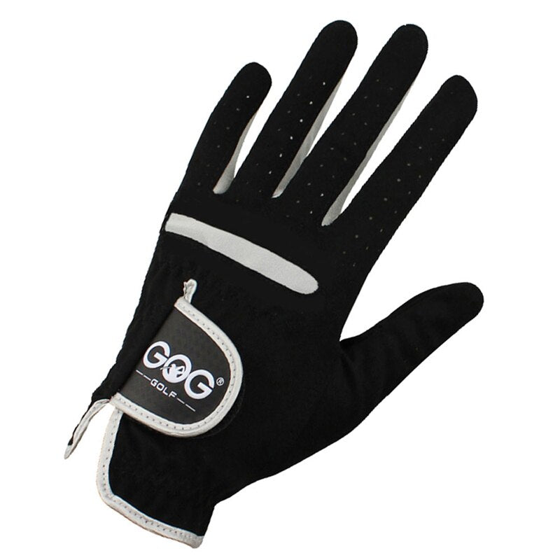 GOG Golf Gloves for Men Black Soft Fabric Breathable Outdoor Sports Golf Ball Gl