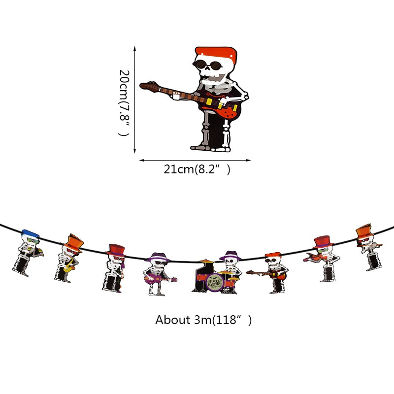 2023 Year Happy Halloween Banner Garland for Halloween Home Hanging Ornament Decorations Kids Child Favors Creative