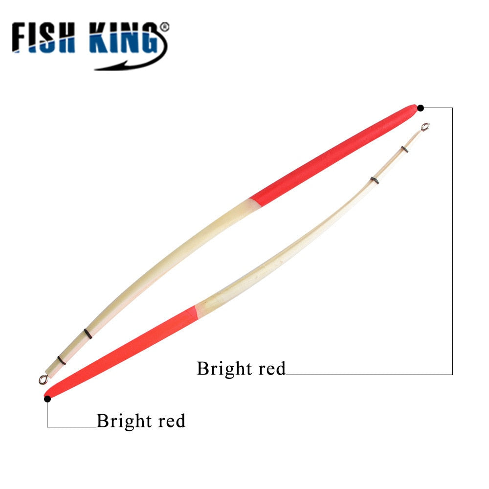 FISH KING 10pcs/Lot 2 Colours Peacock Feather Float Hard Tail Type Fishing Float Bobber With Rings for Fishing