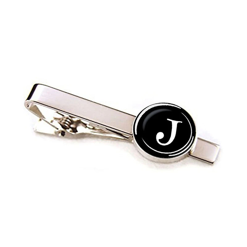 Men 26 Alphabet Letters Tie Clips Personality Name Letters Jewelry Men Necktie Clip Pin Suit Accessories