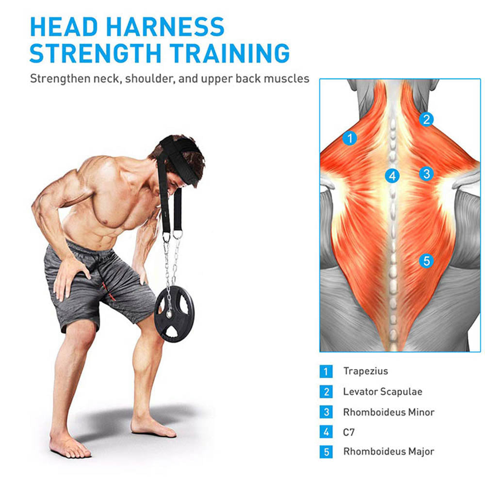 Head Neck Training Head Harness Body Strengh Exercise Strap Adjustable Neck Power Training Gym Fitness Weight Bearing Cap