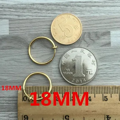 2PCS Unisex Punk Clip on Ear Without Piercing No Hole Fake Body Nose Lip Small Gold Silver Black Plating Earrings for Women Men