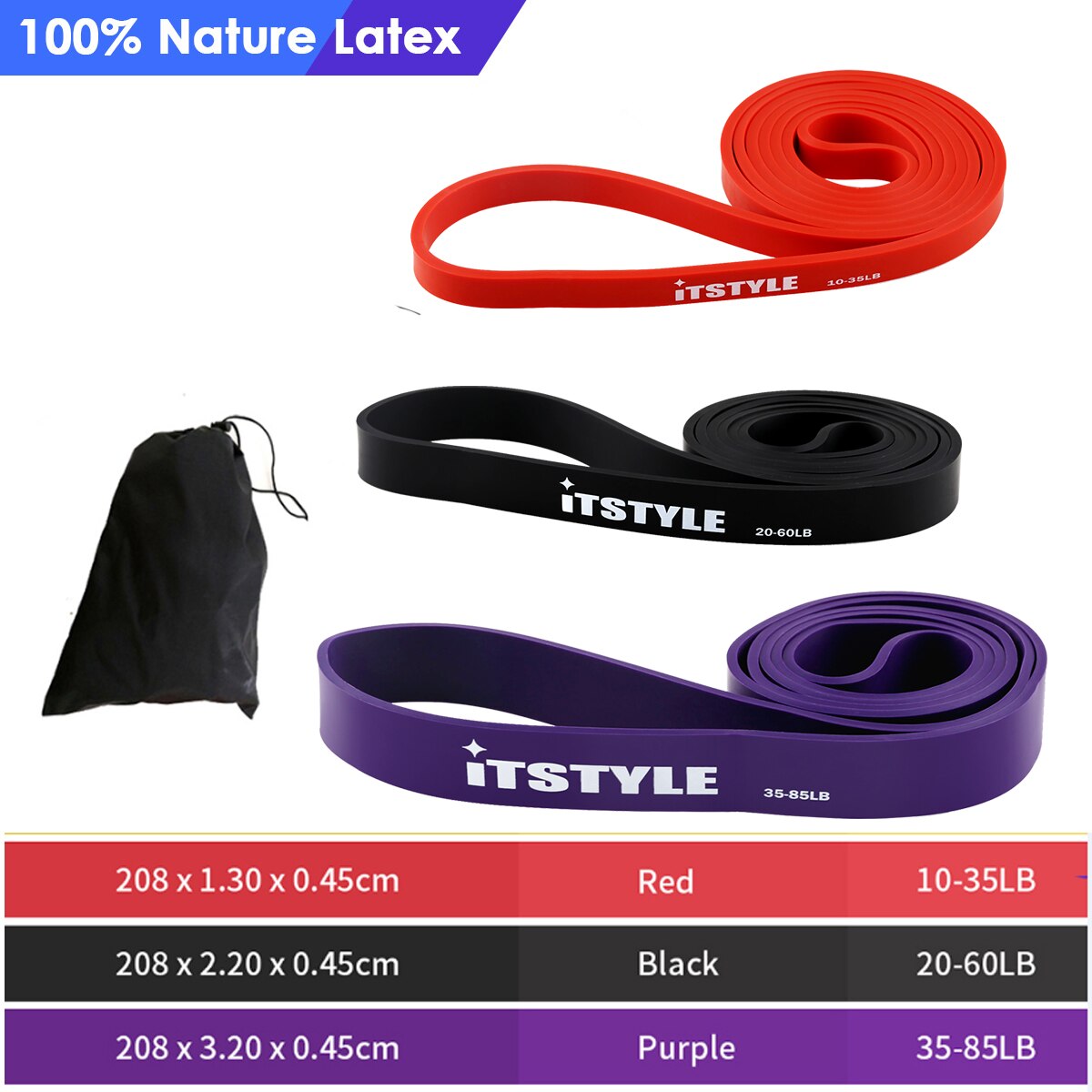 41" Resistance Bands 208cm Fitness Rubber Pull Up Crossfit Power Expander Hanging Yoga Loop Band