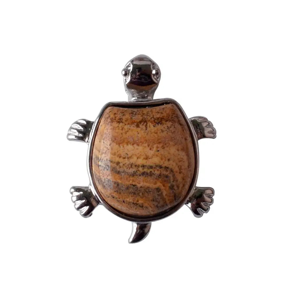 Howlite Turtle Nacklace Pendant Natural Semi Precious Stones Give for Men and Women