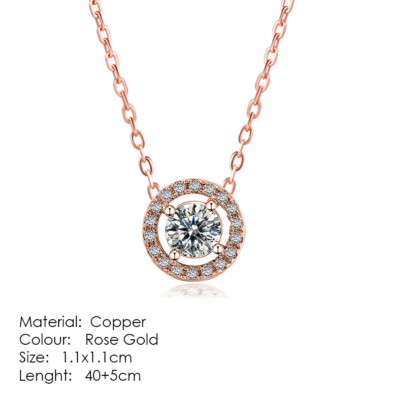 ZHOUYANG Pendant Necklaces Jewelry for Women Rose Gold Color Chain Jewellery Heart Necklace Cubic Zirconia N388