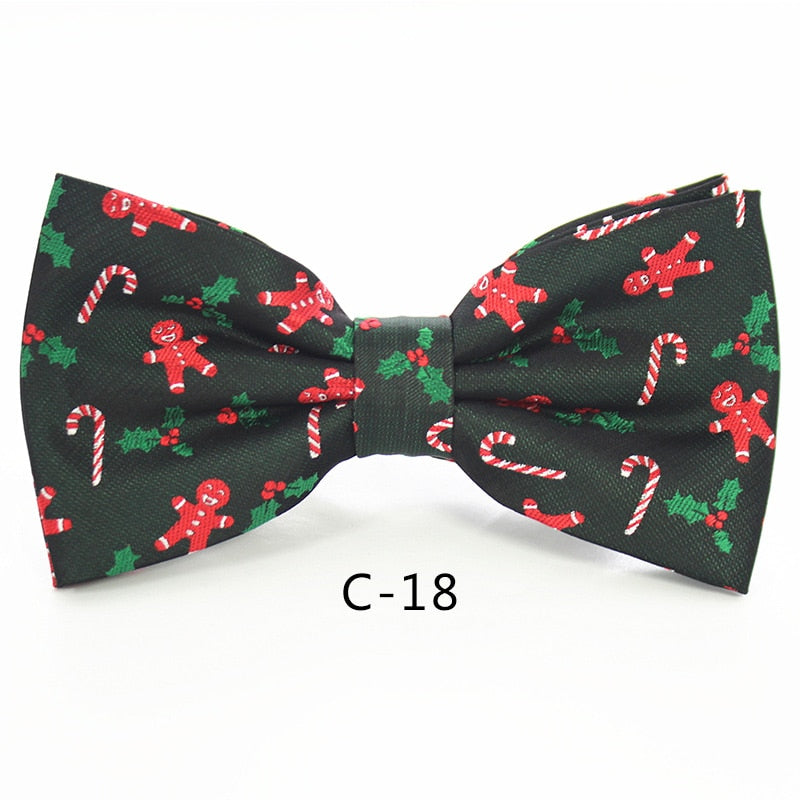JEMYGINS Christmas Bow Ties for Mens Shirt Snowflake Christmas Tree Pattern Men Silk Bow Tie Christmas