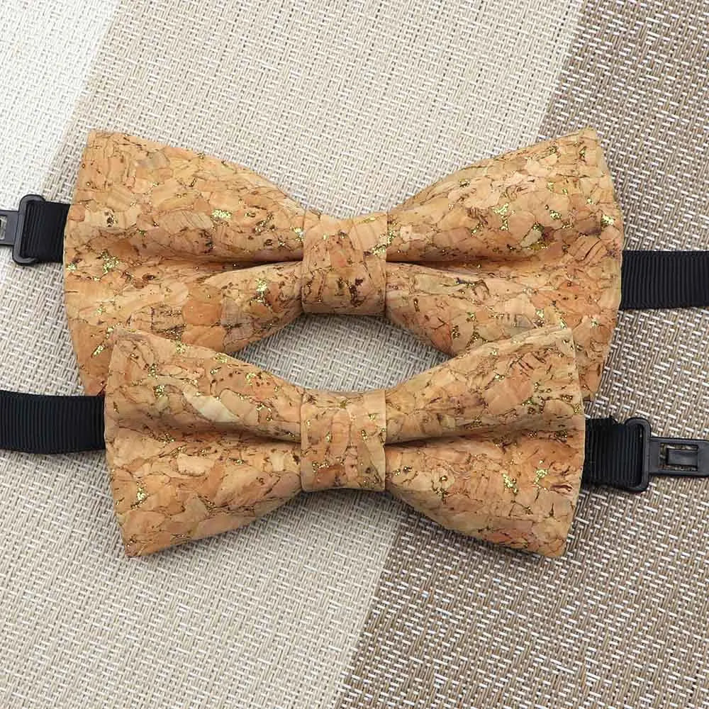 Fashion New Cork Wood Kids Bow Ties Novelty Handmade Fancy Bowtie Adjustable Butterfly Party School Children Accessories