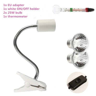 25W UVA&uvb Adjust Temperature Lamps Turtle Reptile Heat Back Pet Light Tortoise Calcium Solarium Aquarium Habitat Lighting