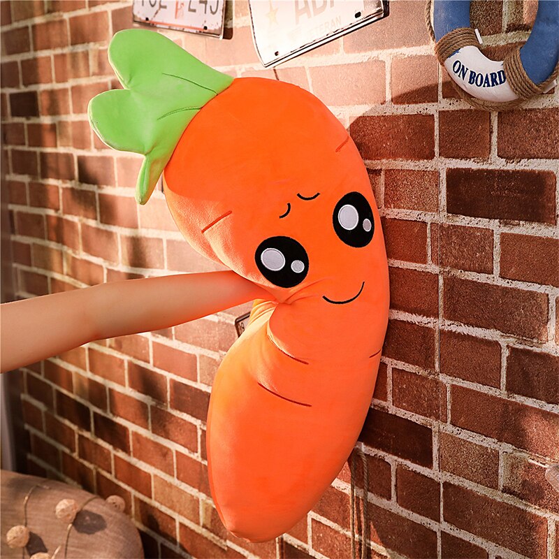 45/50/65/90cm Cartoon Smile Carrot Plush Toy Cute Simulation Vegetable Carrot Pillow Dolls Stuffed Soft Toys for Children