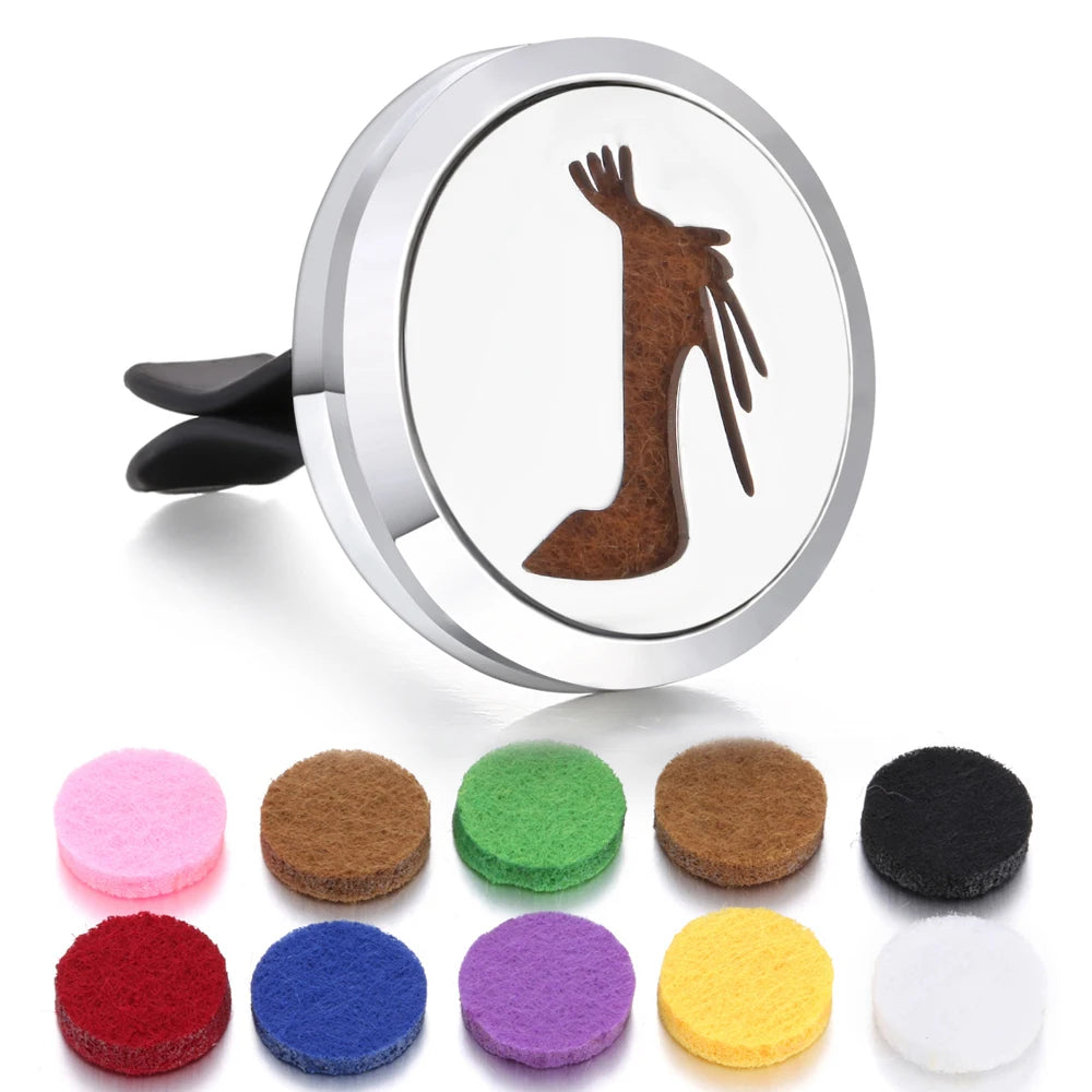 Aromatherapy Jewelry Car Perfume Diffuser Clip 30mm Flower Tree of Life Perfume Essential Oil Diffuser Locket Pendant Necklace