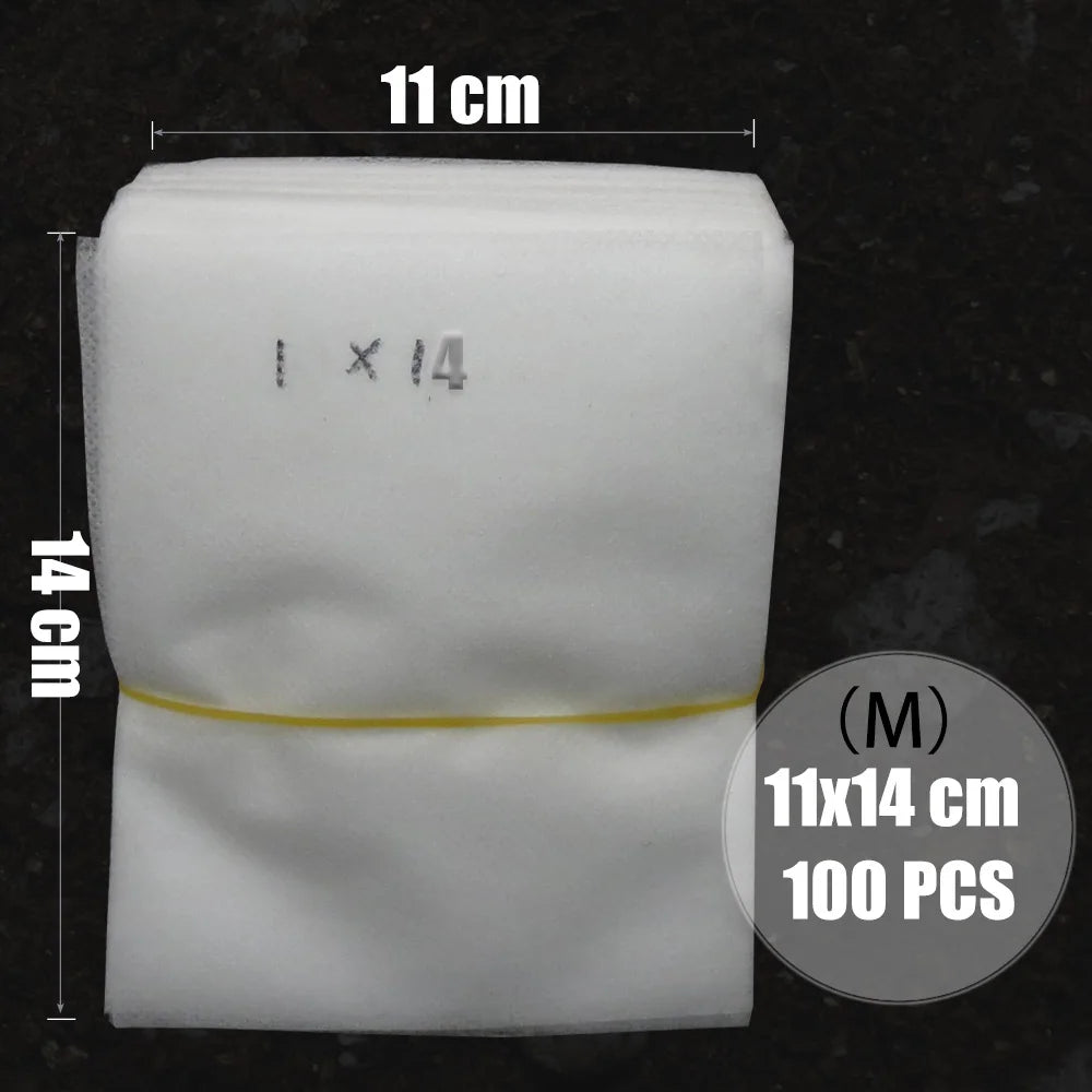 MUCIAKIE 100PCS Flat Fabric Nursery Grow Bags Biodegradable Growing Bags Eco-Friendly Ventilate Plant Root Protection Bags