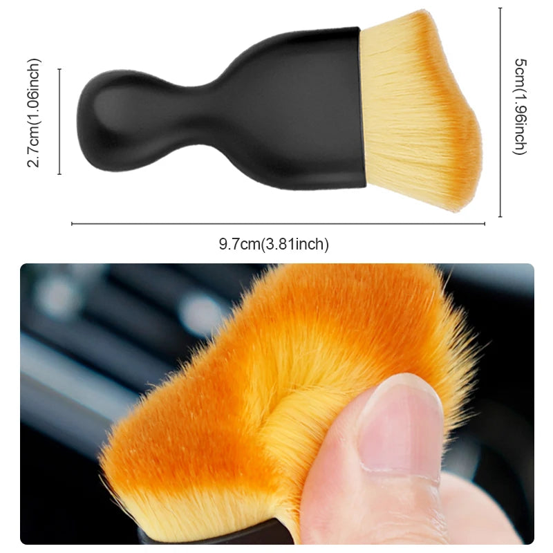 SEAMETAL Car Interior Cleaning Tool Air Conditioner Air Outlet Detailing Cleaning Brush Car Crevice Dust Removal Artifact Brush
