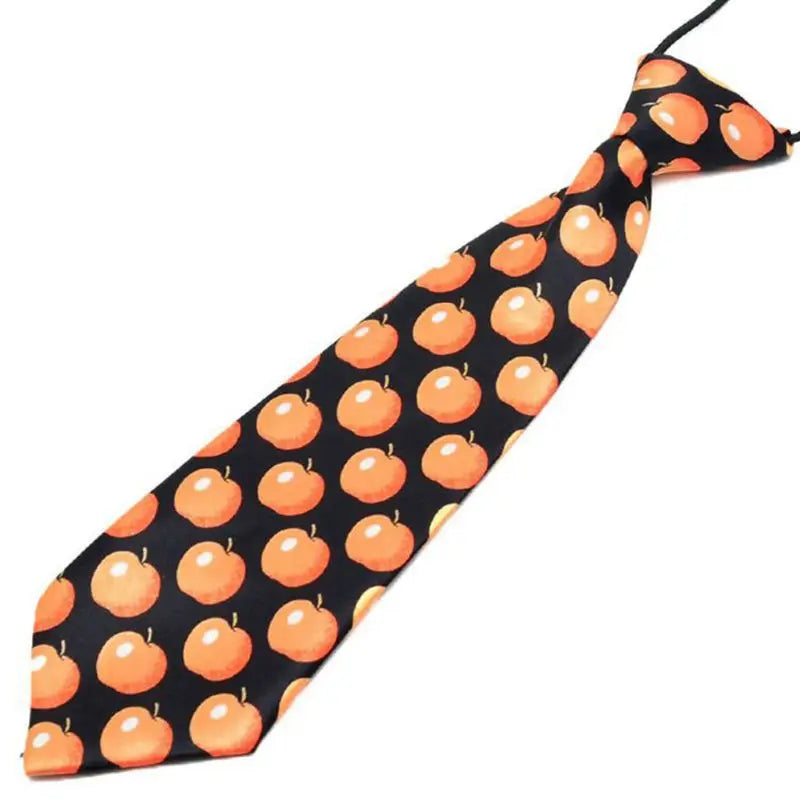 Pre-Tied Elastic Necktie Rainbow Stripes Leopard Apple Print Boys Kids Imitation Silk Ties Stage Performance Party Costume