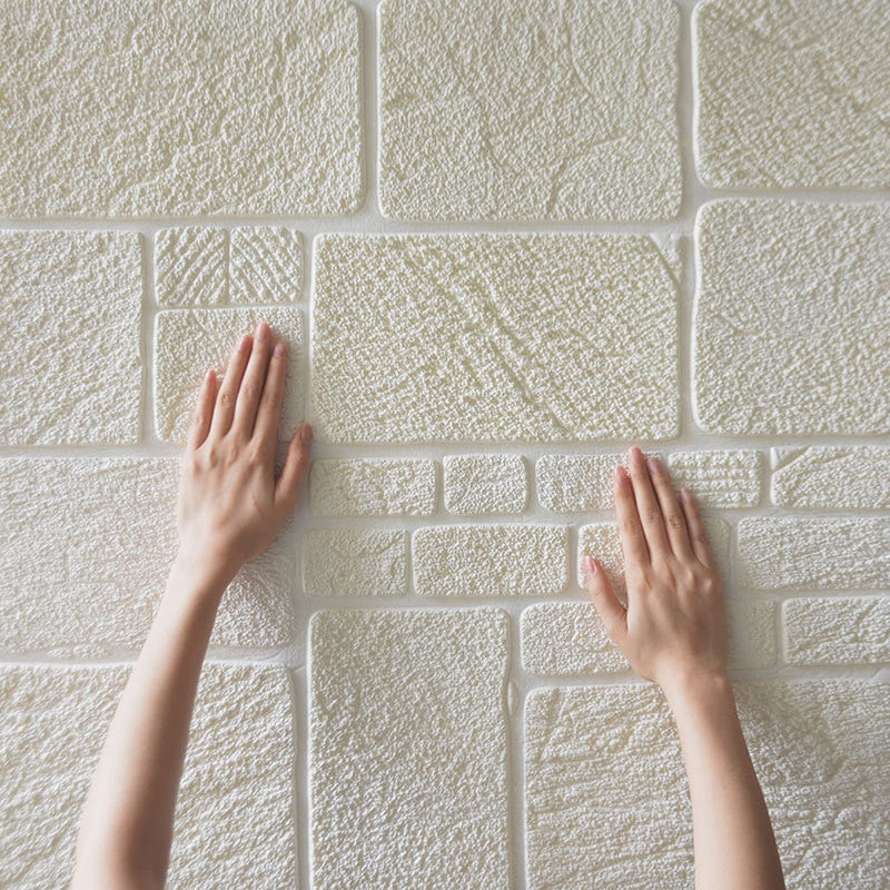 3D Wall Stickers Thick Sandstone Self-Adhesive Wallpaper Brick Pattern Collision Living Room Wall Stickers Bedroom Net Red Room