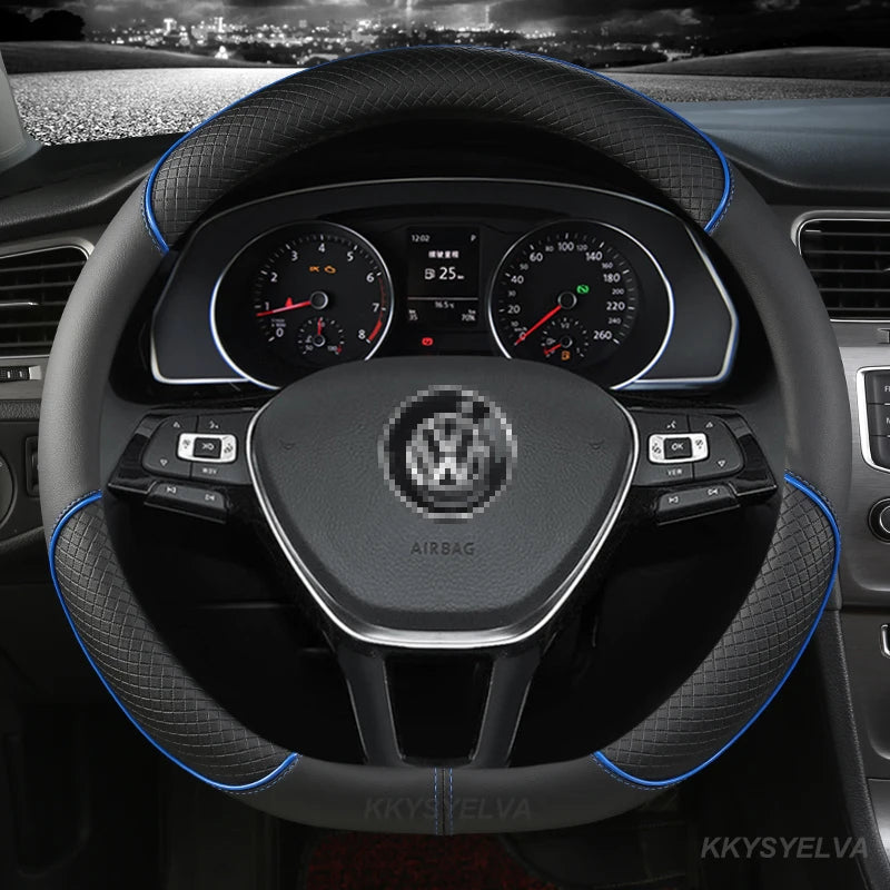 Car Steering Wheel Cover Carbon Fibre Leather for Nissan Qashqai J11 X-Trail T32 for VW GOLF 7 2015 POLO JATTA Passat Tiguan