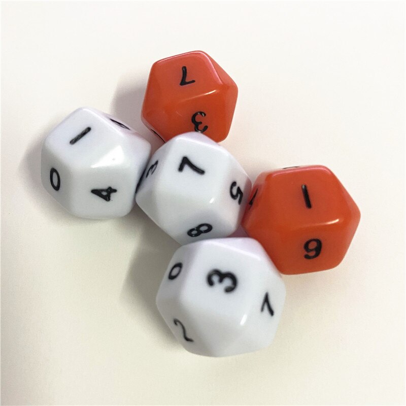 10 Pcs D10 Dice 0-9 Numbers for Funny Party Club Pub Board RPG Playing Game Math Teaching Accessory Early Education Toy 16.5mm