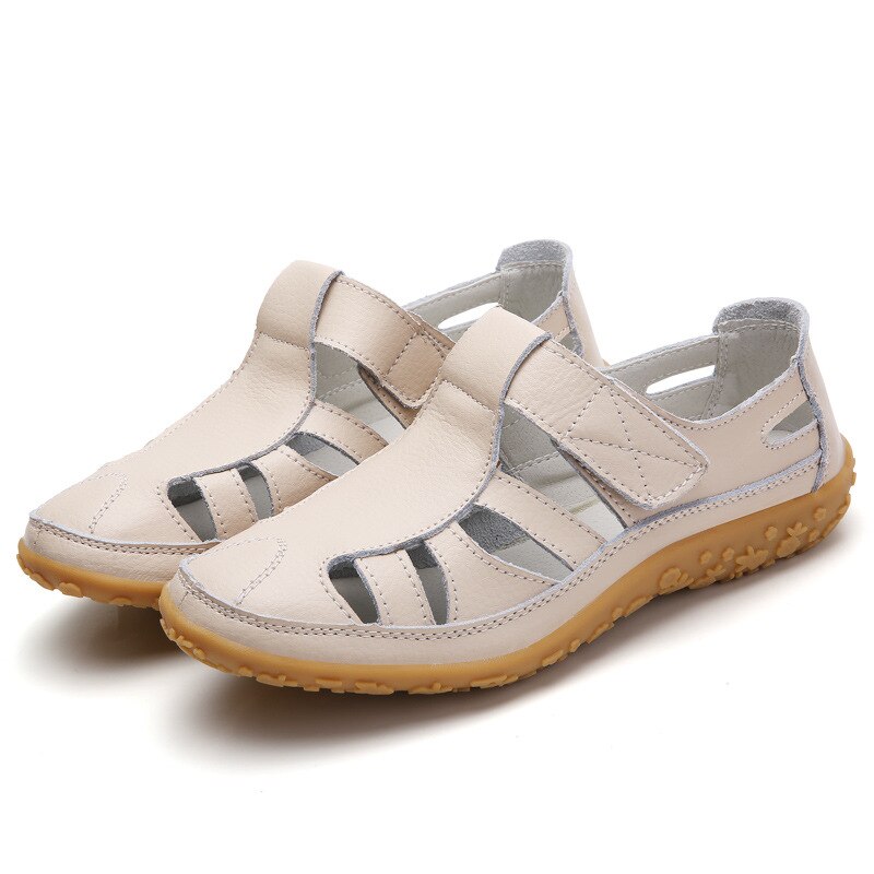 Split Leather Flat Sandals Women Fashion Summer Shoes Anti-Slip Soft Sole Ladies Gladiator Sandal Breathable Sandalias SH031502