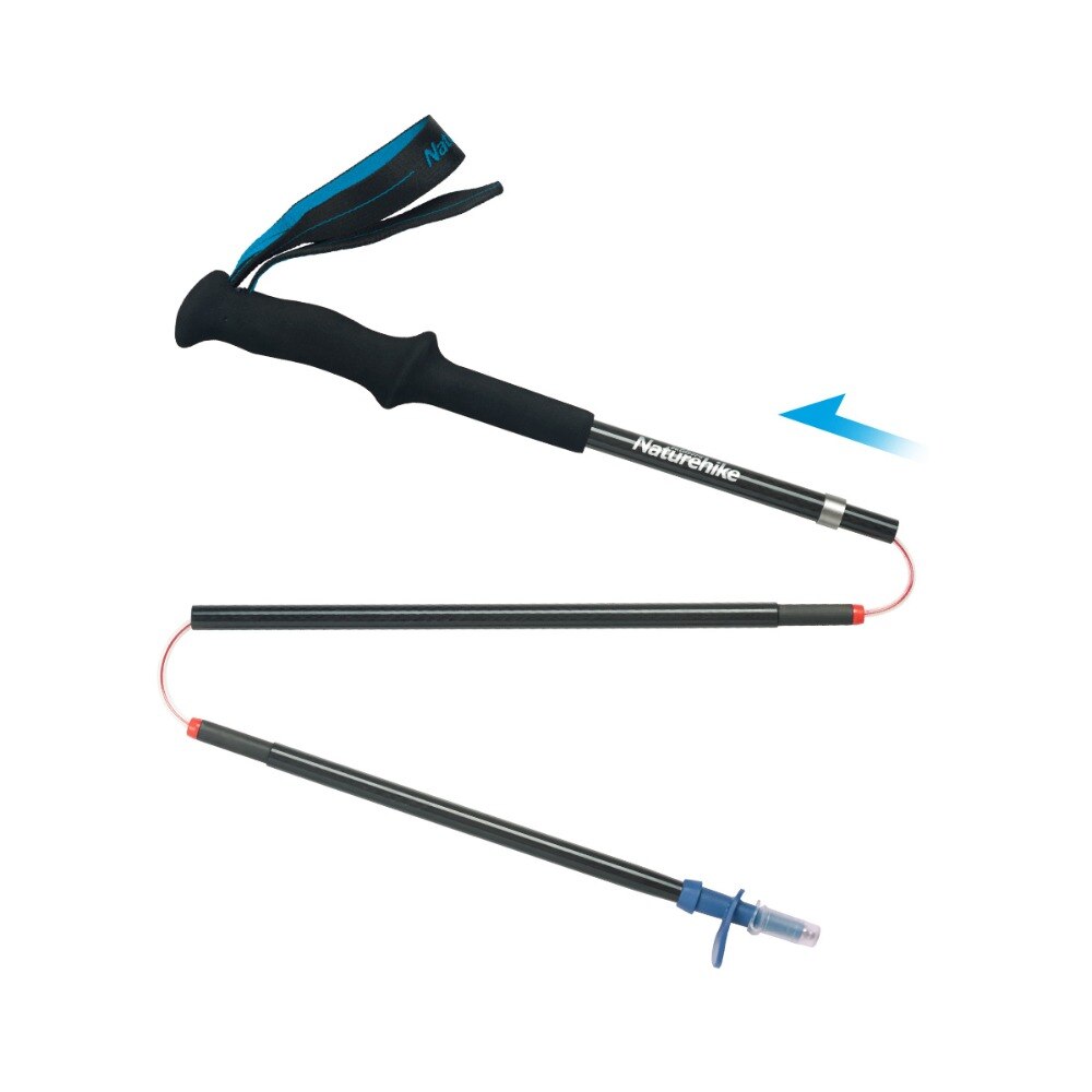 Naturehike Carbon Fiber 4 Section Ultralight Trekking Poles Tungsten Steel Walking Stick Trail Running Hiking Alpenstock