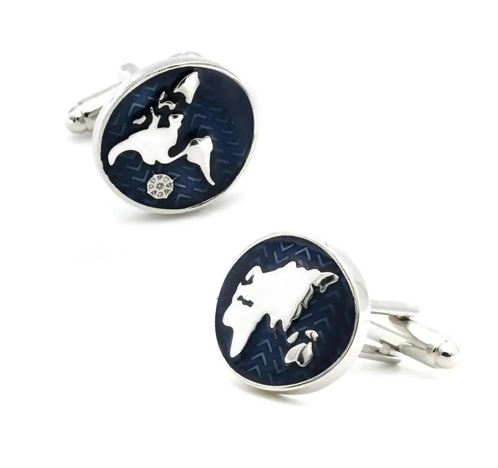 Cufflinks Retail Novelty Sail Design Blue White Color Sport Series Cufflinks for Men Cuff Links