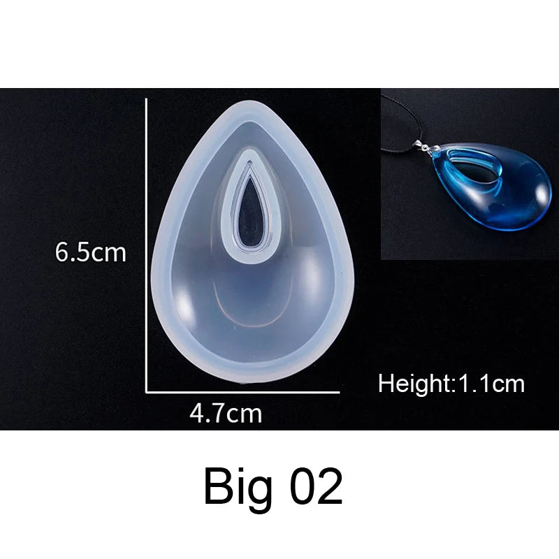 1PC 3D Pendant DIY Necklace Jewelry Mold Pendants Crystal Scale Jewelry Resin Molds for Jewelry Making Tool