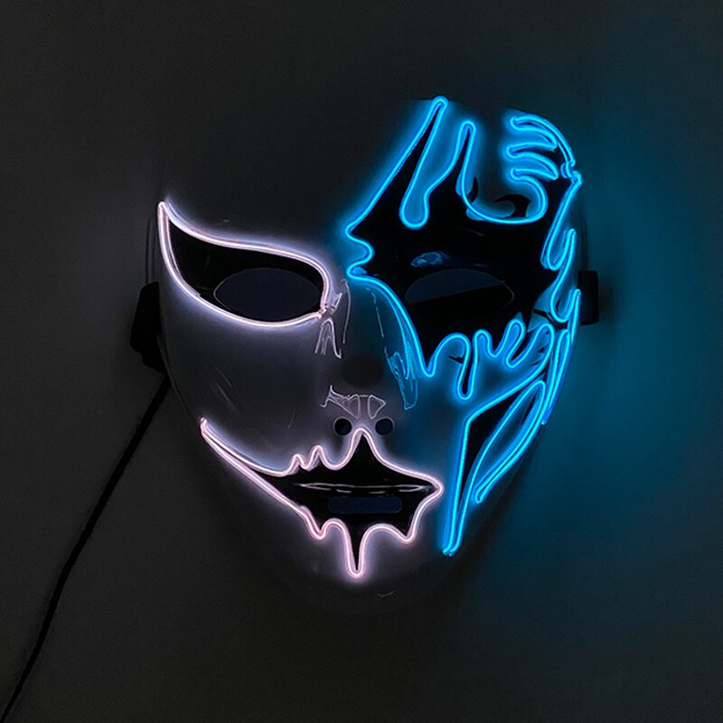 Halloween Carnival Party Costume Decoration Luminous LED Mask Halloween Mask LED Maske Light Up Party Masks for Glow Party