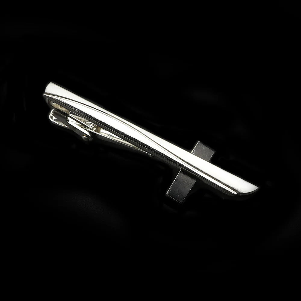 Men's Metal Tie Clip Bright Chrome Stainless Steel Jewelry Necktie Clips Pin Clasp Clamp Wedding Charm Creative