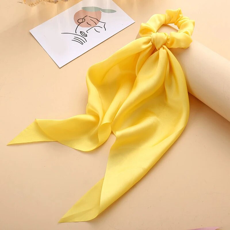 Santa Claus Bows Hair Scrunchies Long Ribbon Ponytail Scarf Hair Tie Women Girls Elastic Hair Bands Christmas Hair Accessories