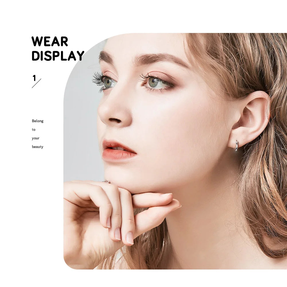 BAMOER 925 Sterling Silver Heart to Heart Hoop Earrings Silver for Women Sterling Silver Jewelry Valentine's Day