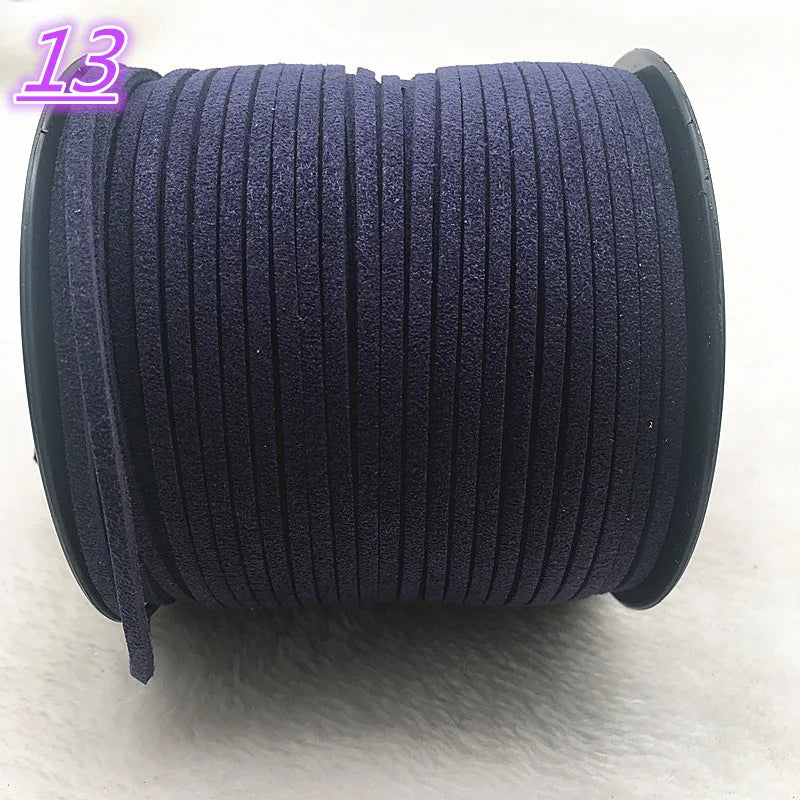 NEW 5yards/Lot 3mm Double Sided Suede Braided Cord Korean Velvet Leather Handmade Beading Bracelet Jewelry String