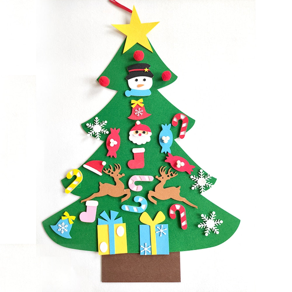 Kids DIY Felt Christmas Tree Merry Christmas Decorations for Home 2022 Christmas