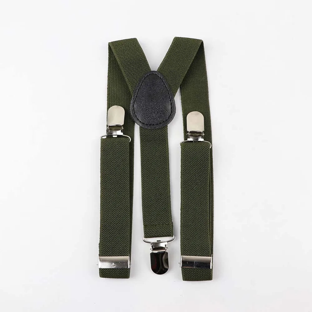 Solid Color Children Belt Baby Boys Suspenders Polyester Y-Back Braces Adjustable Elastic Kids