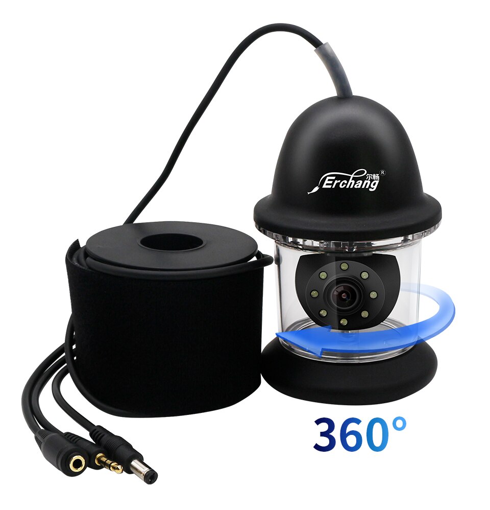 Erchang Underwater Fishing Camera DVR 7 Inch Winter Fishing Camera 1000TVL 24pcs Light Recording Infrared Camera for Ice Fishing