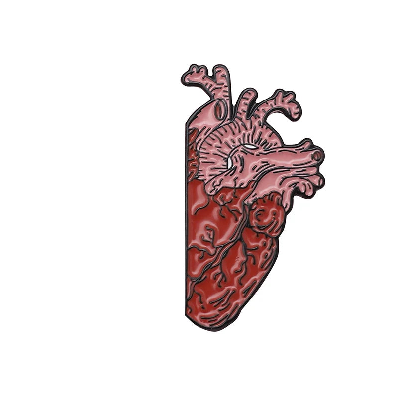 19style Anatomical Heart Enamel Pins Medical Anatomy Brooch Heart Neurology Pins for Doctor and Nurse Lapel Pin Bags Badge