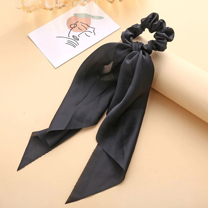 Santa Claus Bows Hair Scrunchies Long Ribbon Ponytail Scarf Hair Tie Women Girls Elastic Hair Bands Christmas Hair Accessories